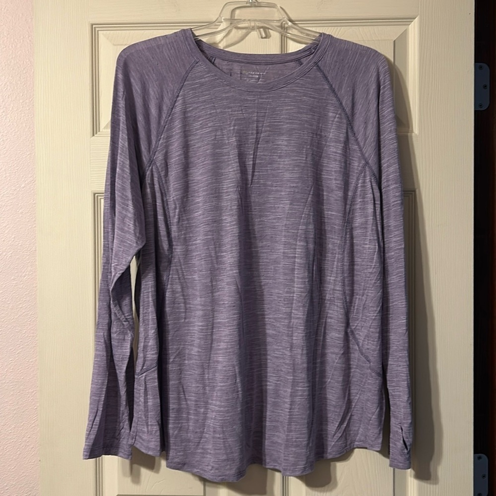 Tekgear Drytek Long Sleeve Heathered Lilac Shirt 2X